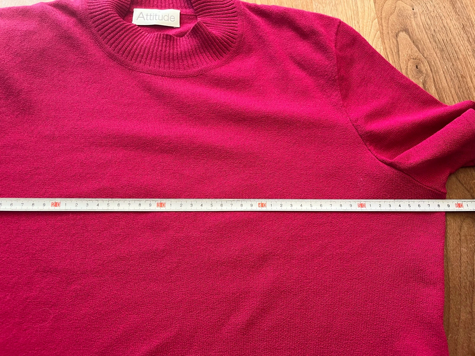 🌺 𝒎𝒛 | Attitude fijngebreide top fuchsia | maat 46 valt 44/46 | korte mouw | wolmix – photo 6